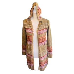 Cottage Core Hooded Long Cardigan with Long Sleeves- Women’s Small Forest Green